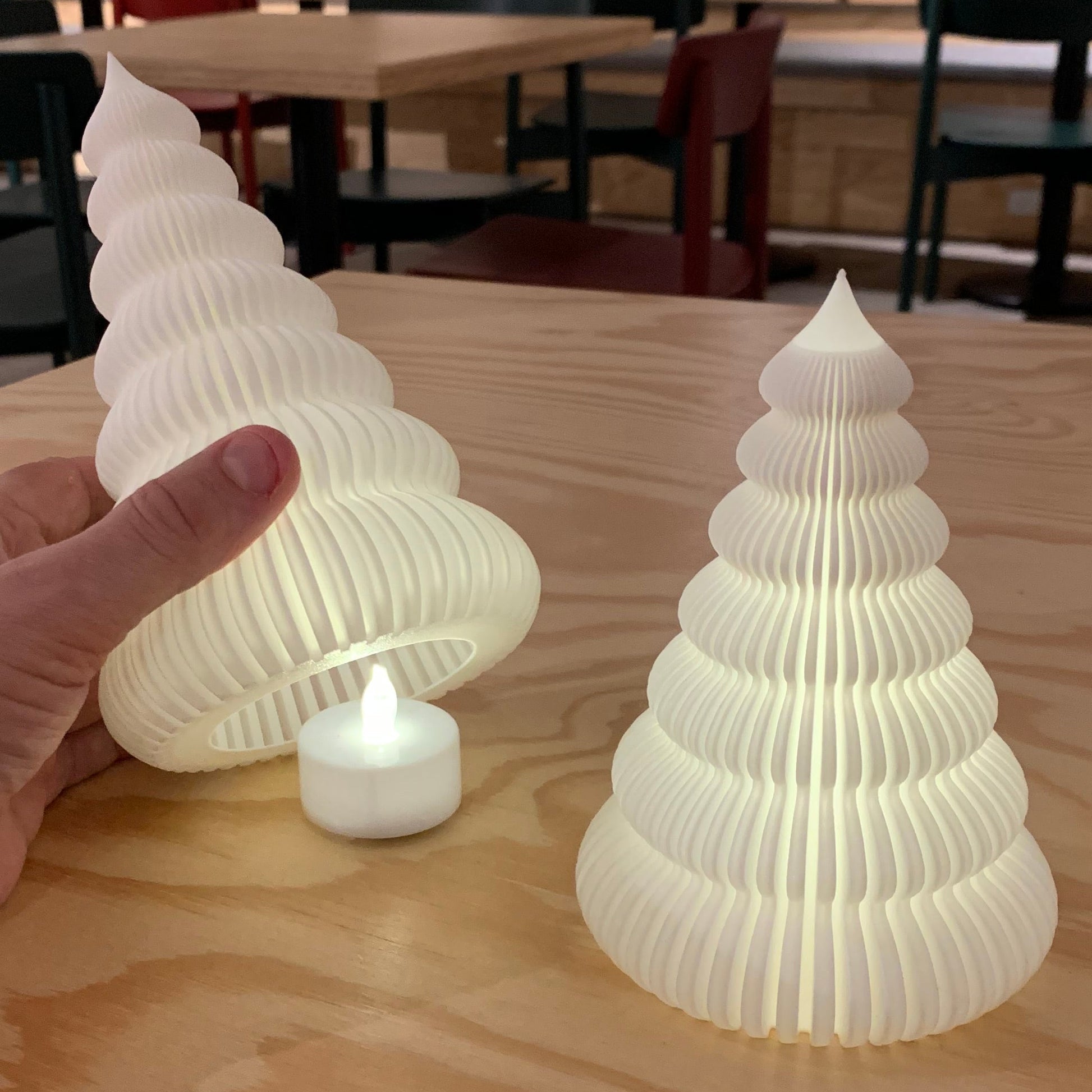 Juletræer til LED Fyrfadslys – Sæt med 2 stk.