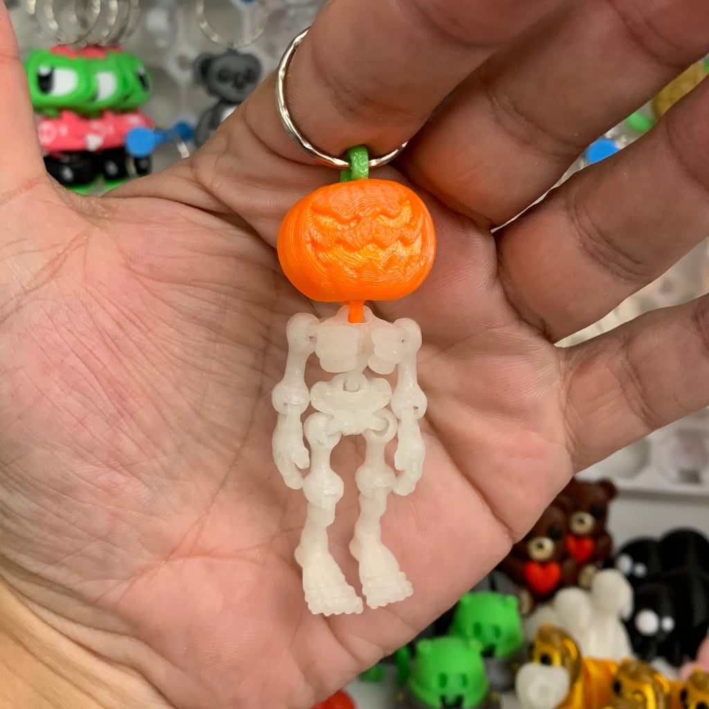 Græskar Skelet Nøglering (Selvlysende)