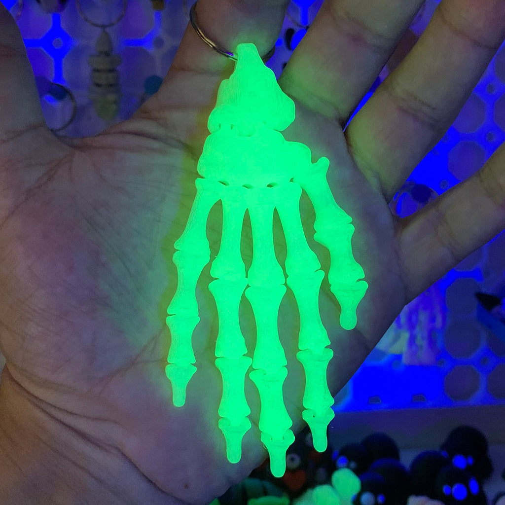 Selvlysende Skelet Hånd Nøglering