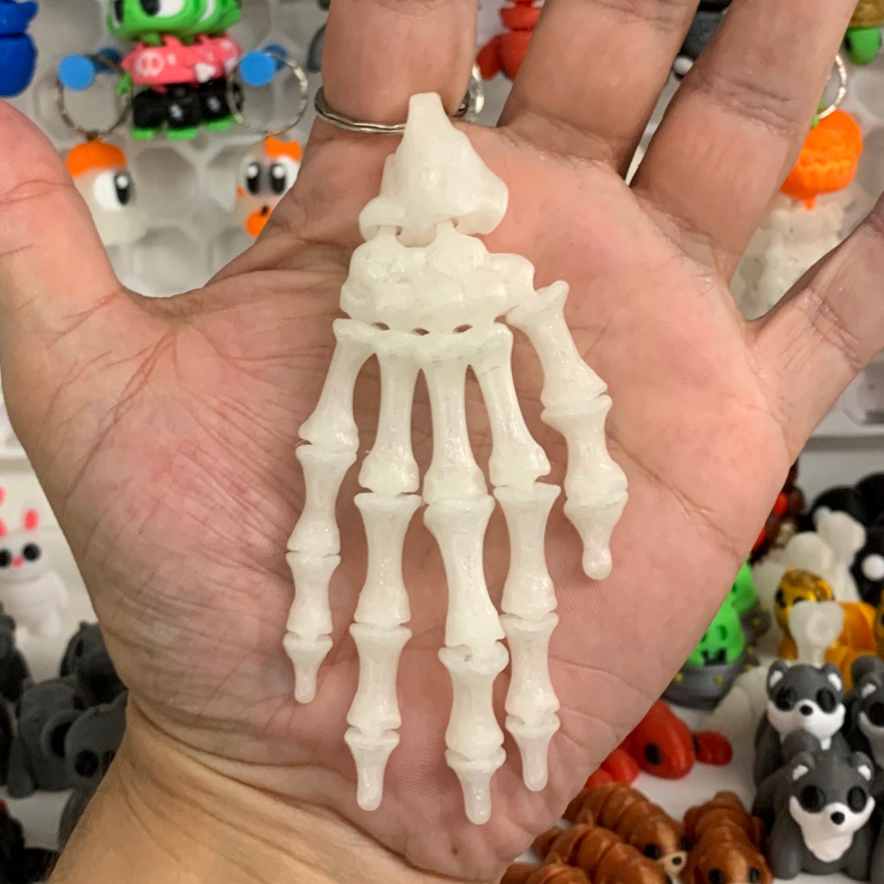 Selvlysende Skelet Hånd Nøglering