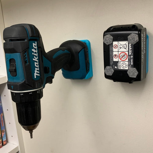 3D-printede Makita Batteri- og Maskineholdere til Vægophæng