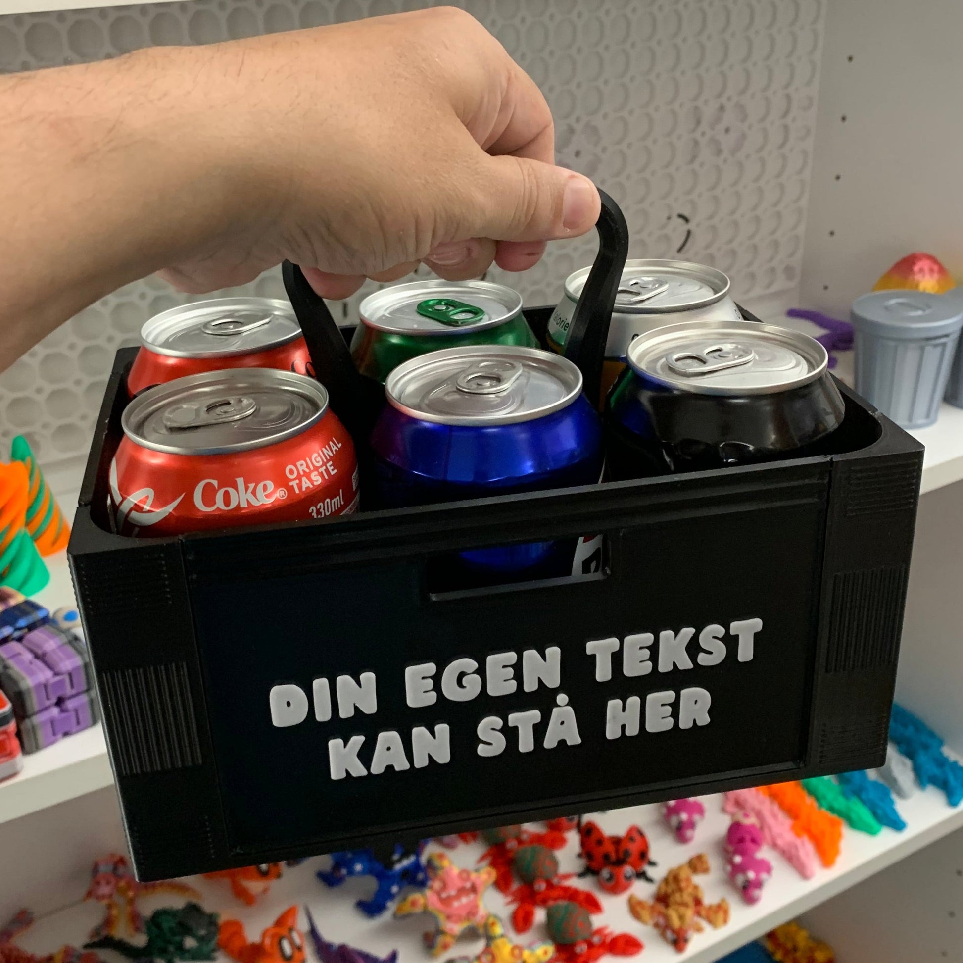 Sodavands Kasse m. Egen Tekst (Til 6 Dåser)