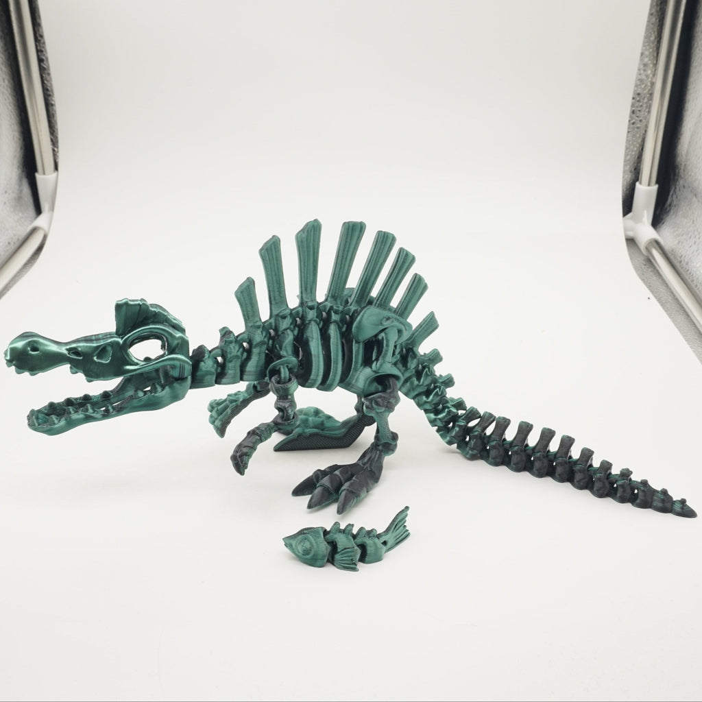3D-Printet Spinosaurus – 11 cm Høj med Sjov Fisk