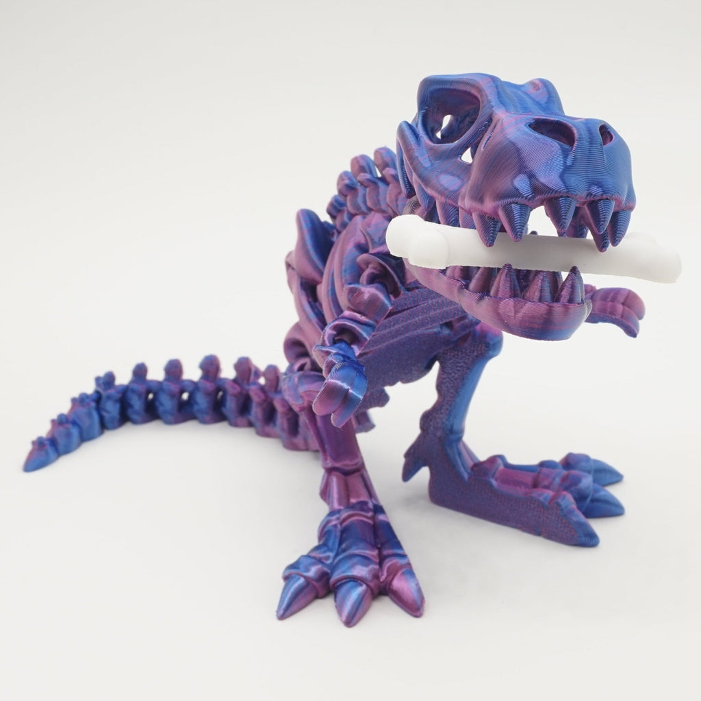 3D-Printet T-Rex – 12 cm Høj med Sjovt Kødben