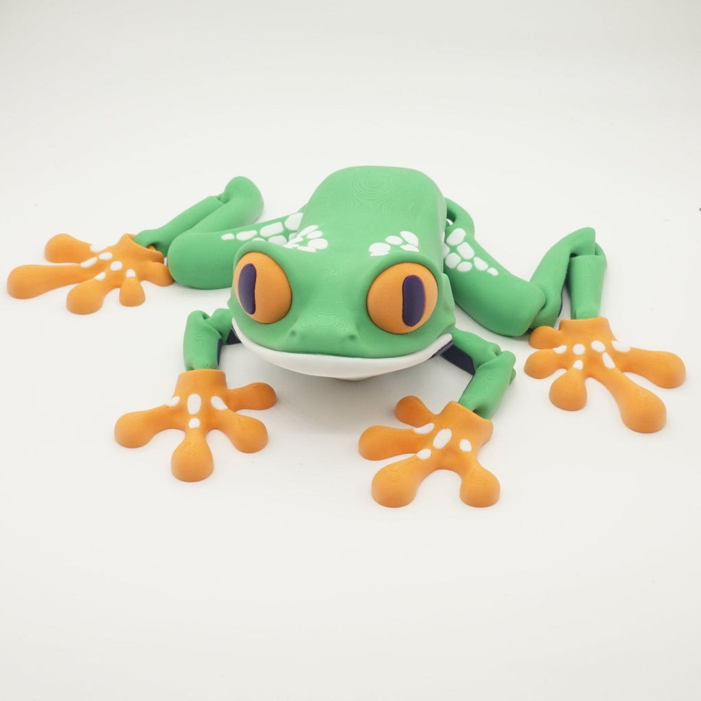 Farverig frø med bevægelige led – 3D-printet figur